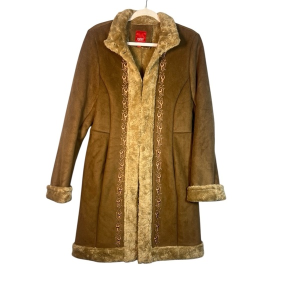 Esprit Jackets & Blazers - Vintage Esprit Faux Fur Suede Lined Long Coat Brown Size Medium